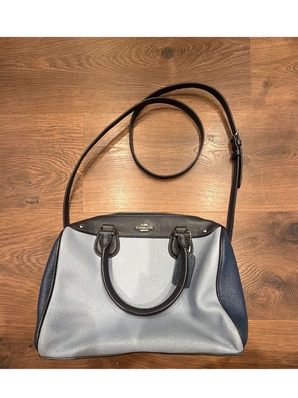 Coach Mini Bennett Satchel in Two-Tone Light Blue and Navy